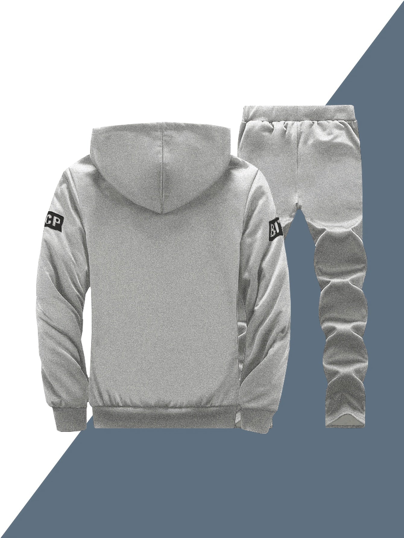 2pcs Men's -Lined Sportswear Set, Thickened Men's Casual Sportswear Set, Men's Sportswear Top and Bottom Set, Hooded Sweatshirt and Casual Sport Pants, -Lined and Thickened, Warm and Cold-Resistant, Suitable for Autumn and Wi - ayq