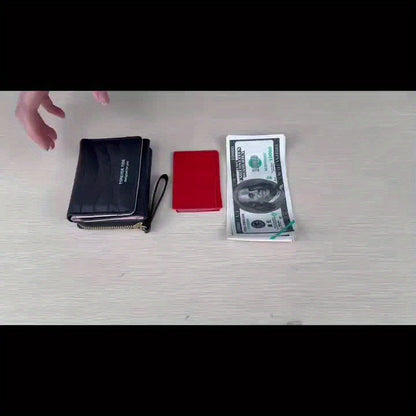 2024 New Women'S Short Wallet, Korean Style Zippered Coin Purse, Simple Design, Tri-Fold Multifunctional Faux Leather Card Holder.