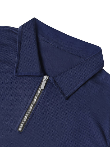 New Style Half-zip Short Sleeve, Casual Fashion Quick-dry Breathable Lapel Short Sleeve, Popular Men's Top - ayq