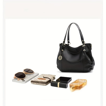 Women's Genuine Leather Shoulder Bag with Removable Strap