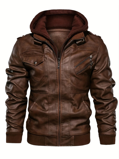 Men's Casual Hooded Softshell Jacket for Fall/Winter