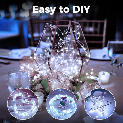 USB-Powered LED Fairy Lights with Remote Control - Copper Silvery Wire Garland for Weddings, Parties, Holidays, Birthdays, Halloween & Christmas Decor