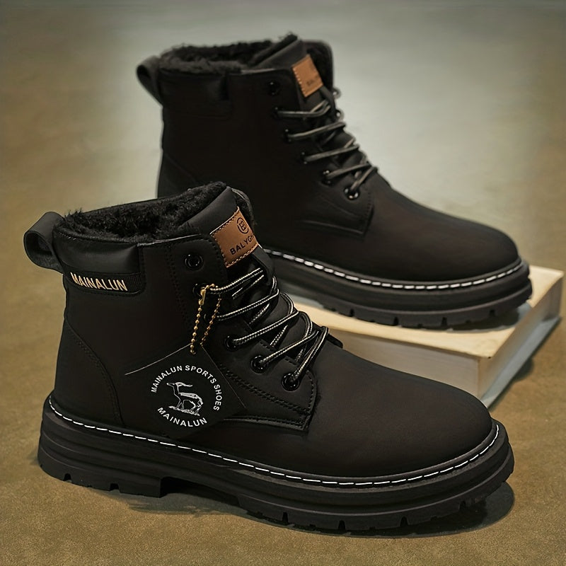 1 Pair Large Size High-Top Winter Snow Boots - Warm  Upper & PVC Sole, Heavy-Duty Traction for Ice/Ground, All-Terrain Outdoor Boots Suitable for Daily Wear, Commuting, and Winter Activities