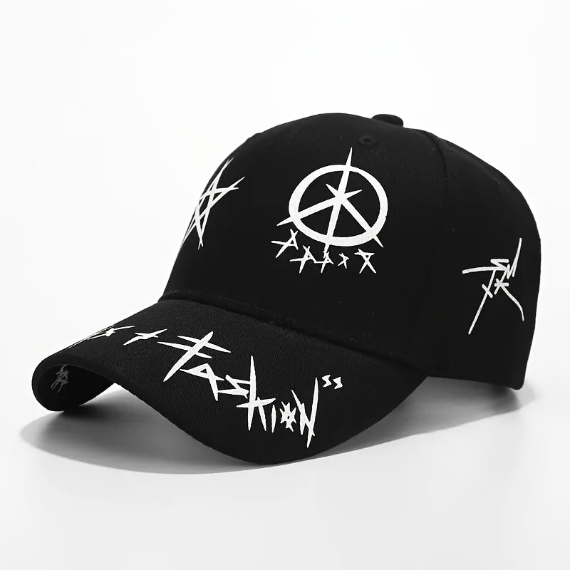 1pc Unisex Sunshade Breathable Adjustable Baseball Cap With Trendy Pattern For Outdoor Sport