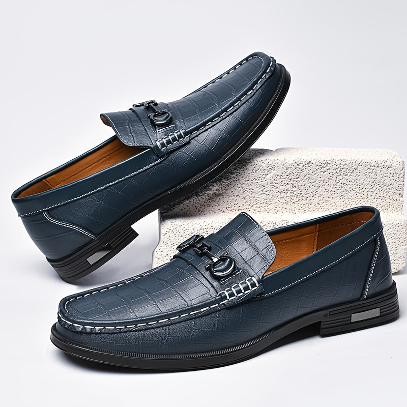 Men's Casual Business Loafers Leather Slip-On Shoes