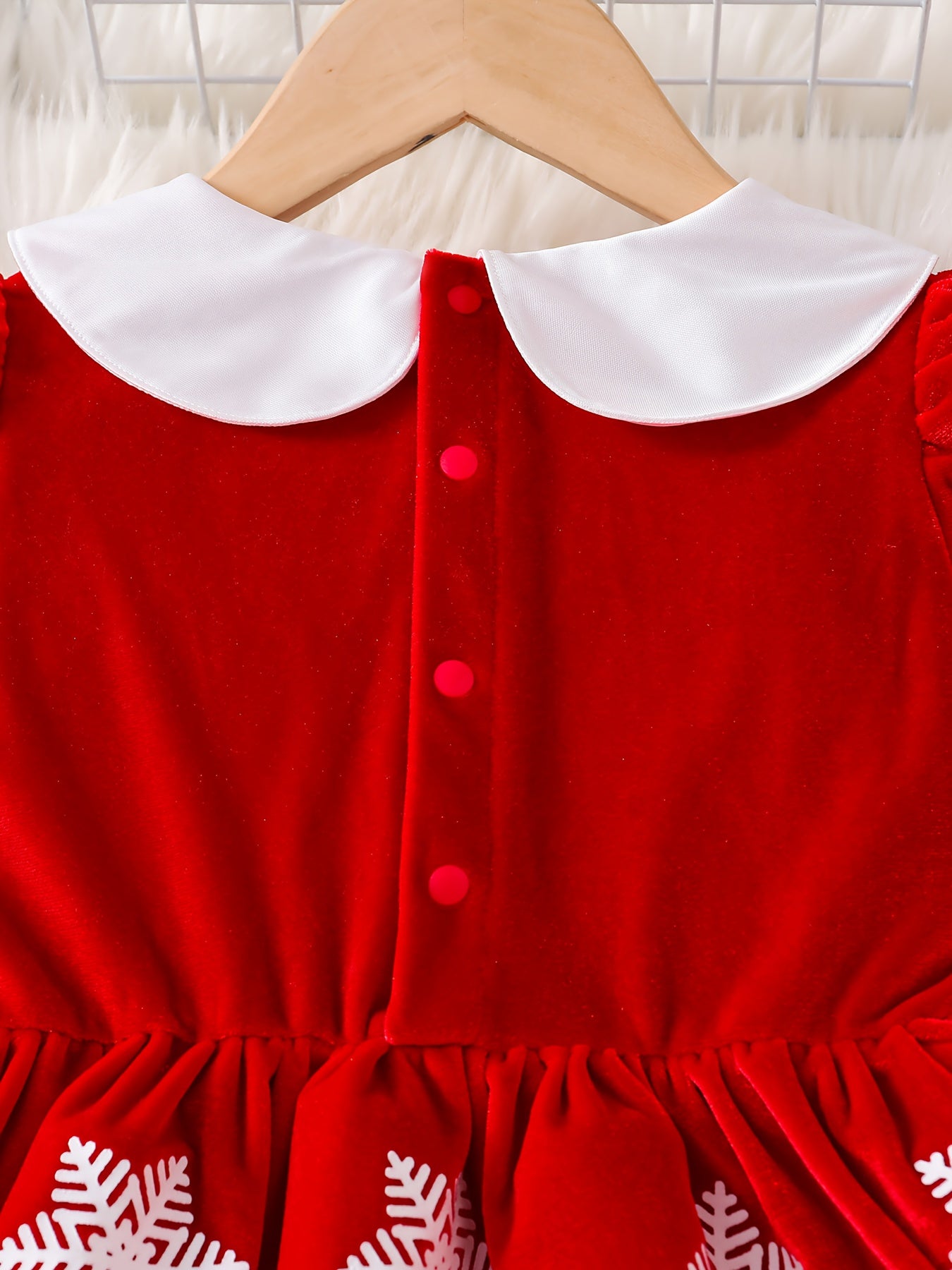 'S Christmas Snowflake Print Dress - Red & White Holiday Party Outfit with Flared Skirt, Long Formal dress for Christmas, New Year's, Winter - Easy-to-Wear Standalone or Layered Look with Coats/B Jackets - Fall/Winter Clothin