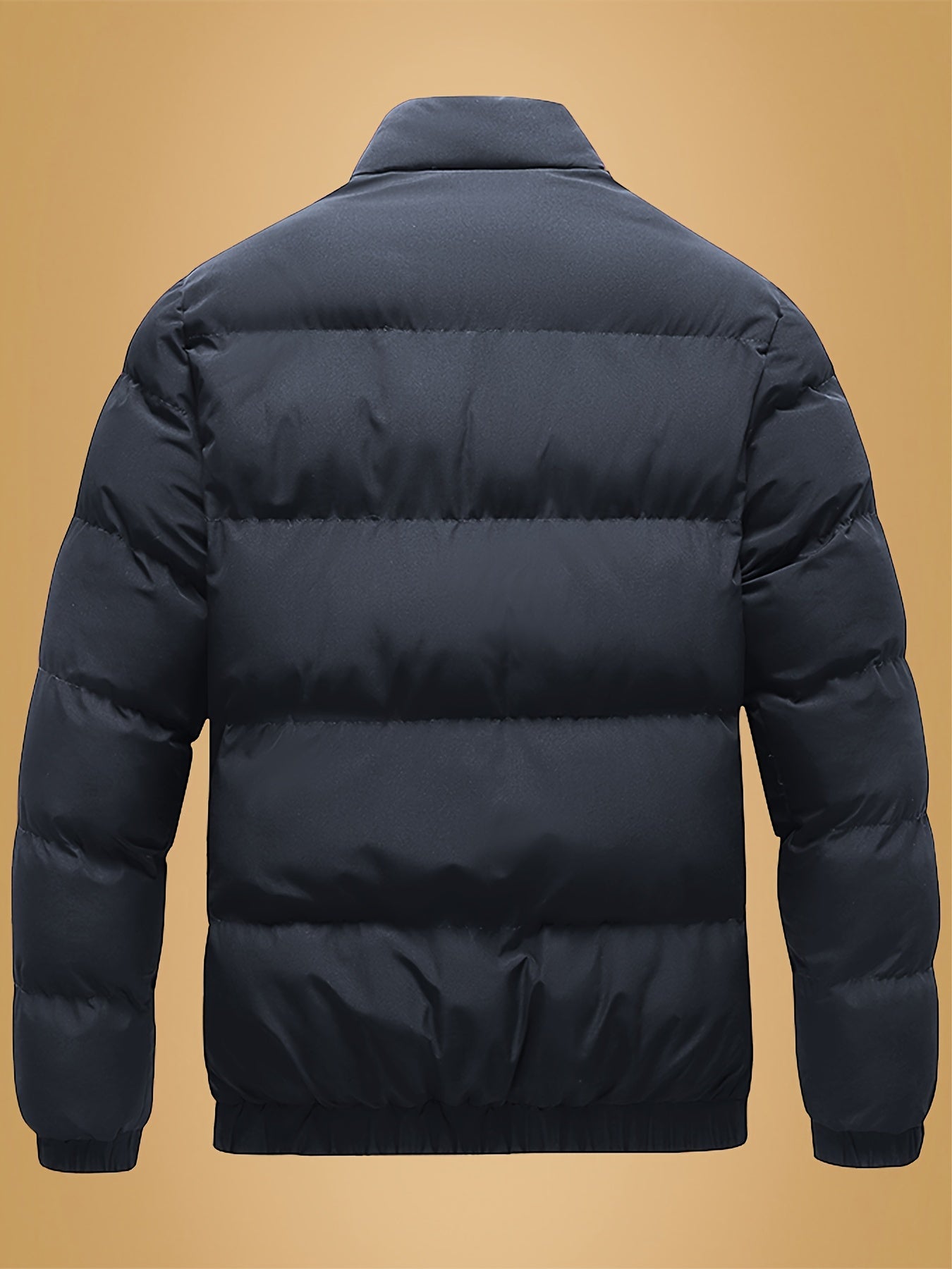 Տղամարդու ամուր ջերմային բաճկոն - Ձմեռային վերնազգեստ՝ կանգնած օձիքով և կայծակաճարմանդով, սև/սպիտակ վերարկու՝ գրվածքով - լվացքի մեքենայով լվացվող սառը եղանակի բաճկոն տղամարդկանց համար (առօրյա և պաշտոնական) - իդեալական է դահուկավազքի, սնոուբորդի համար