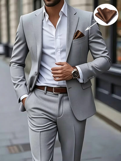 Men's 3-Piece Suit Set for Office & Formal Events