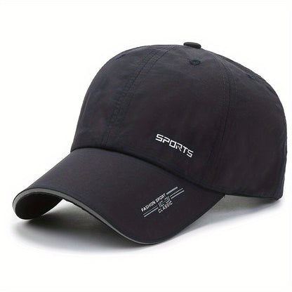 Unisex Polyester Baseball Cap, Quick-Dry Breathable Duck Hat with Reflective Strip, Sun Protection Snap Closure, Hand Wash Only, Stretch Fit for Spring/Summer Outdoor Travel Sports