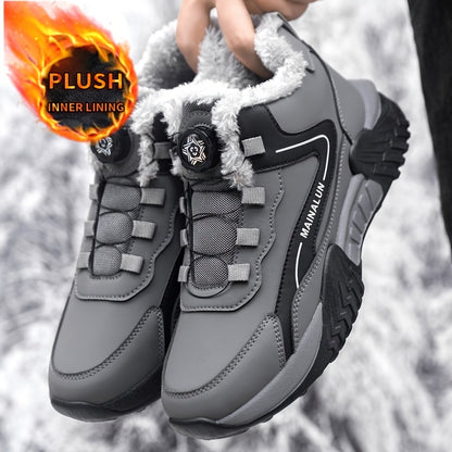 Men's Plus Size Winter Chukka Boots - Warm Outdoor Hiking Shoes