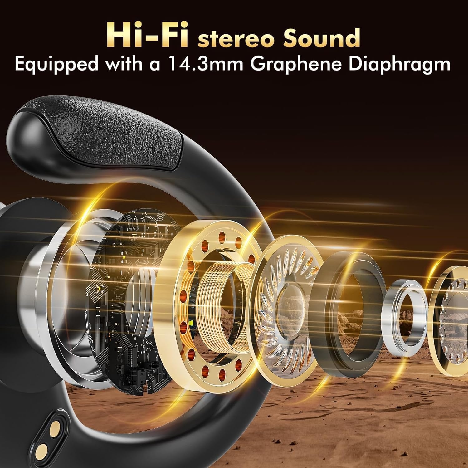Wireless Earbuds Sport Bluetooth Headphones 5.3, 80Hrs Stereo New Bluetooth Earbuds with HD Mic, Earbuds with Earhooks ENC Noise Canceling Earphones, IP7 Waterproof Headset for Sports/Workout/Running