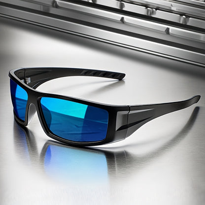 Polarized Sports Sunglasses with Black Full Rim Frame for Men & Women