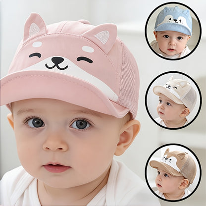 Baby Soft Brim Baseball Cap with Puppy Print for 1-3 Years