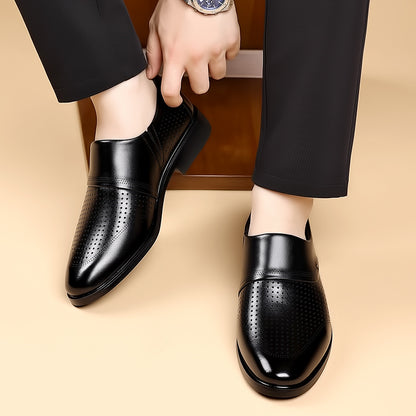 Men's Lightweight Slip-On Loafers - Breathable PU Casual Dress Shoes