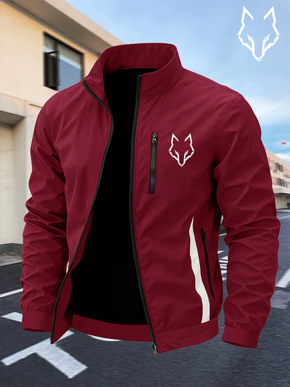 Men’s Casual Windbreaker Jacket with Zipper and Pockets