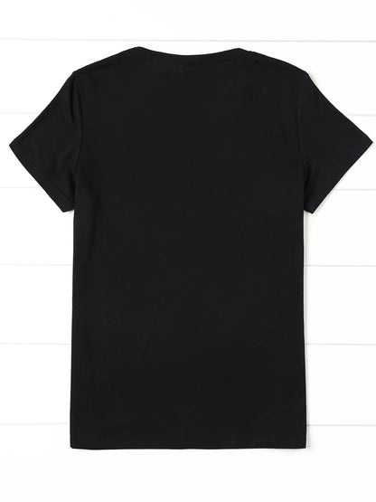 Women'S 2026 New Year Print T-Shirt - Red with Golden Number 2026 & Snowflake Design, Casual Round Neck Tee for Spring/Summer, Casual Wear Tops, |festive Tshirt|round Neck Tee, Christmas T Shirt