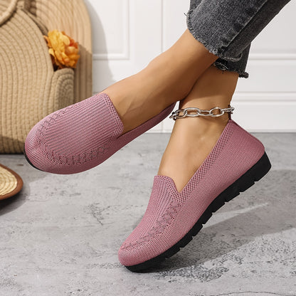 Lightweight Mesh Loafers for Women - Breathable And Easy to Wear, These Comfortable Flat Shoes in Purple Feature a Fabric Upper And Rubber Sole, Ideal for Any Season.