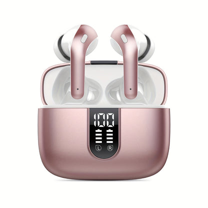 Wireless Earbuds with Mic, Earphones With LED Display, In-Ear Headphones With Mini Charging Case, TWS Headset For Men/Women
