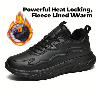 Men's Heavy-Duty Thermal Winter Snow Boots - -like Low-Top Ankle Boots with Lace-Up Closure, Arch & Traction Tread - Warm Outdoor Shoes for Driving, Ice & Snow - All-Terrain Use (Casual/Snow/Slush) - Comfortable & Durable - I