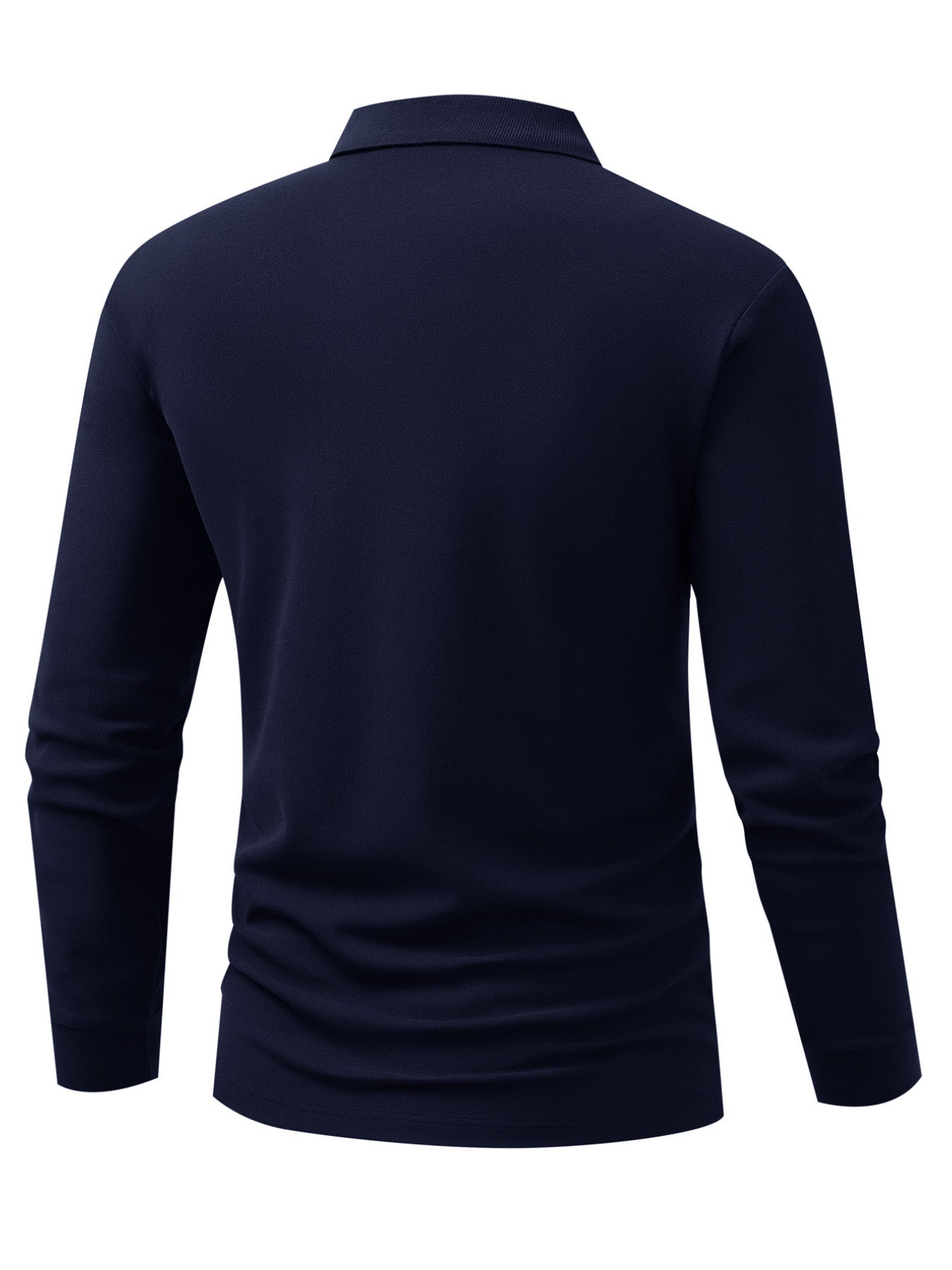 Men's Long Sleeve Polo Shirt with Geometric Print - Comfortable Fit