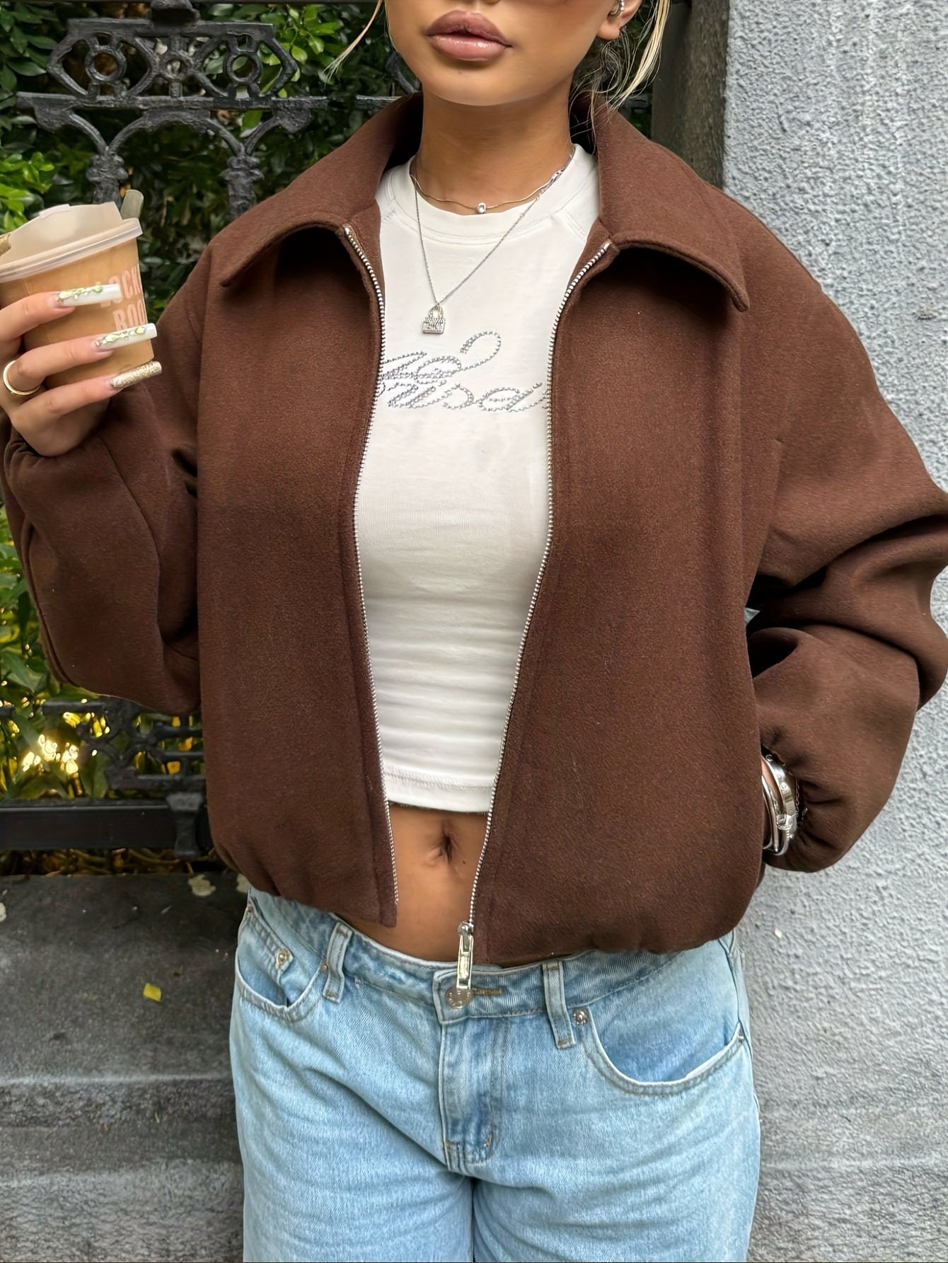 OUTTA BOX Աշուն/Ձմեռ առօրյա նորաձև էլեգանտ թվիդե թռիչքային բաճկոն կանացի երկար թևքերով վերարկու