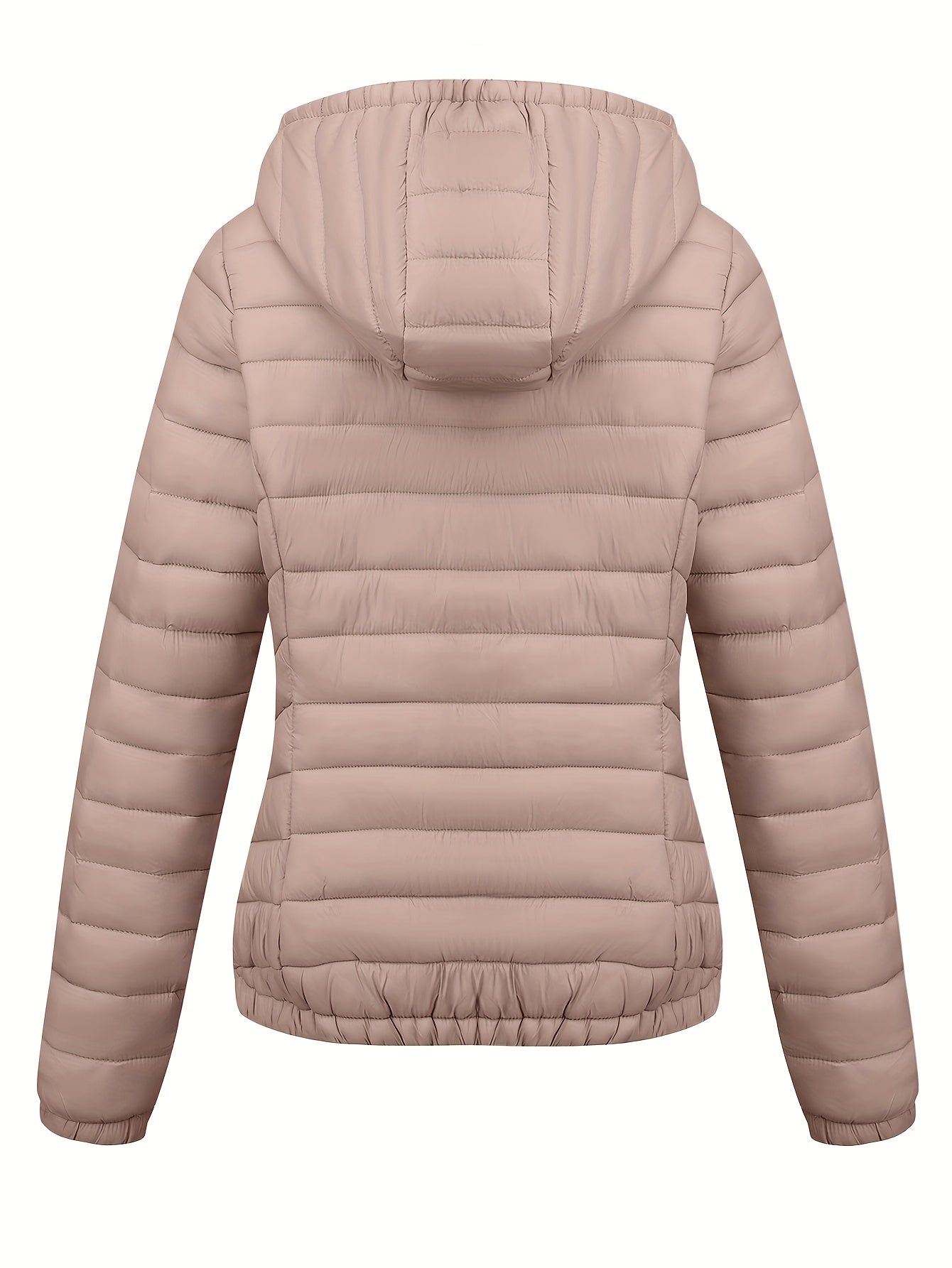 Կանացի թեթև, սև, գլխարկով ձմեռային բաճկոն՝ գրպաններով - Էլեգանտ երկար թևքերով վերնազգեստ, նեյլոնե նյութ, կայծակաճարմանդով դիզայն, իդեալական է առօրյա կամ ճանապարհորդության համար, ձմեռային վերարկուներ