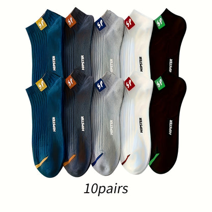 5/10/15/20/30 Pairs of "SP" Fashionable and Handsome Printed Fashion Sports Crew Socks - Comfortable and Breathable Low-top Socks Suitable for Men, Women and Teenagers, Suitable for Outdoor and Home Wear
