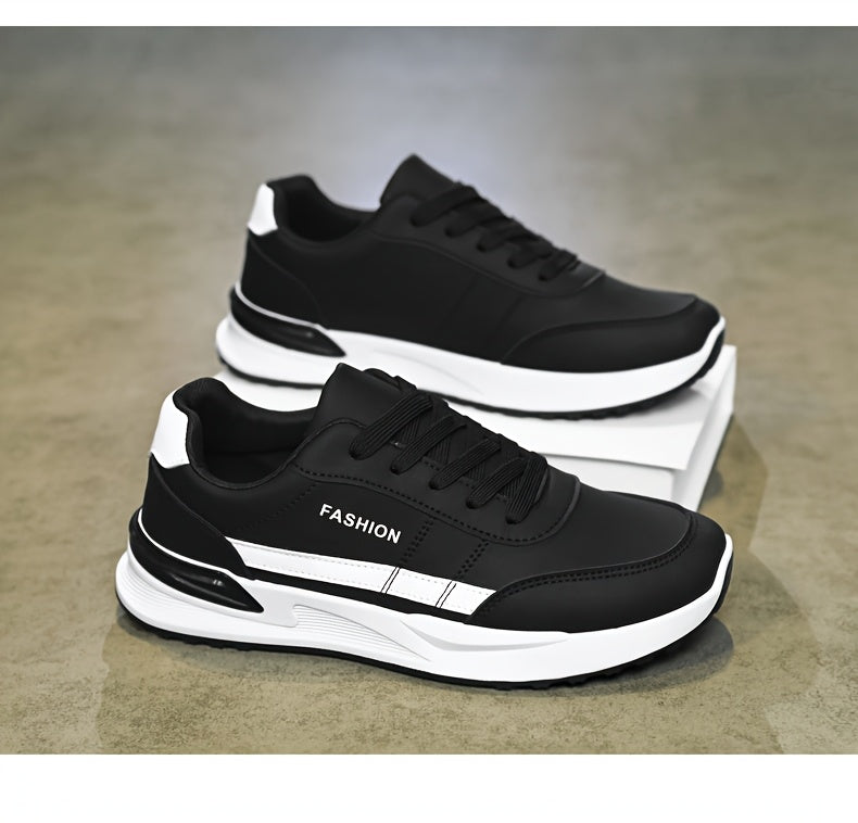 Men'S Breathable Trekking Shoes | Casual Low-Top Lace-up Sneakers, Faux Upper, PVC Sole, Suitable for All Seasons - ayq
