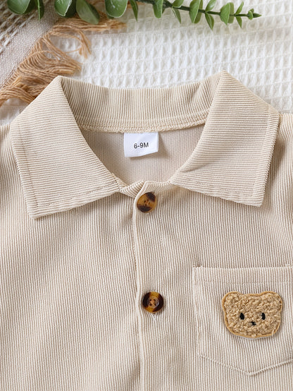 Toddler Boys' Corduroy Shirt Jacket and Pants Set for Spring/Fall