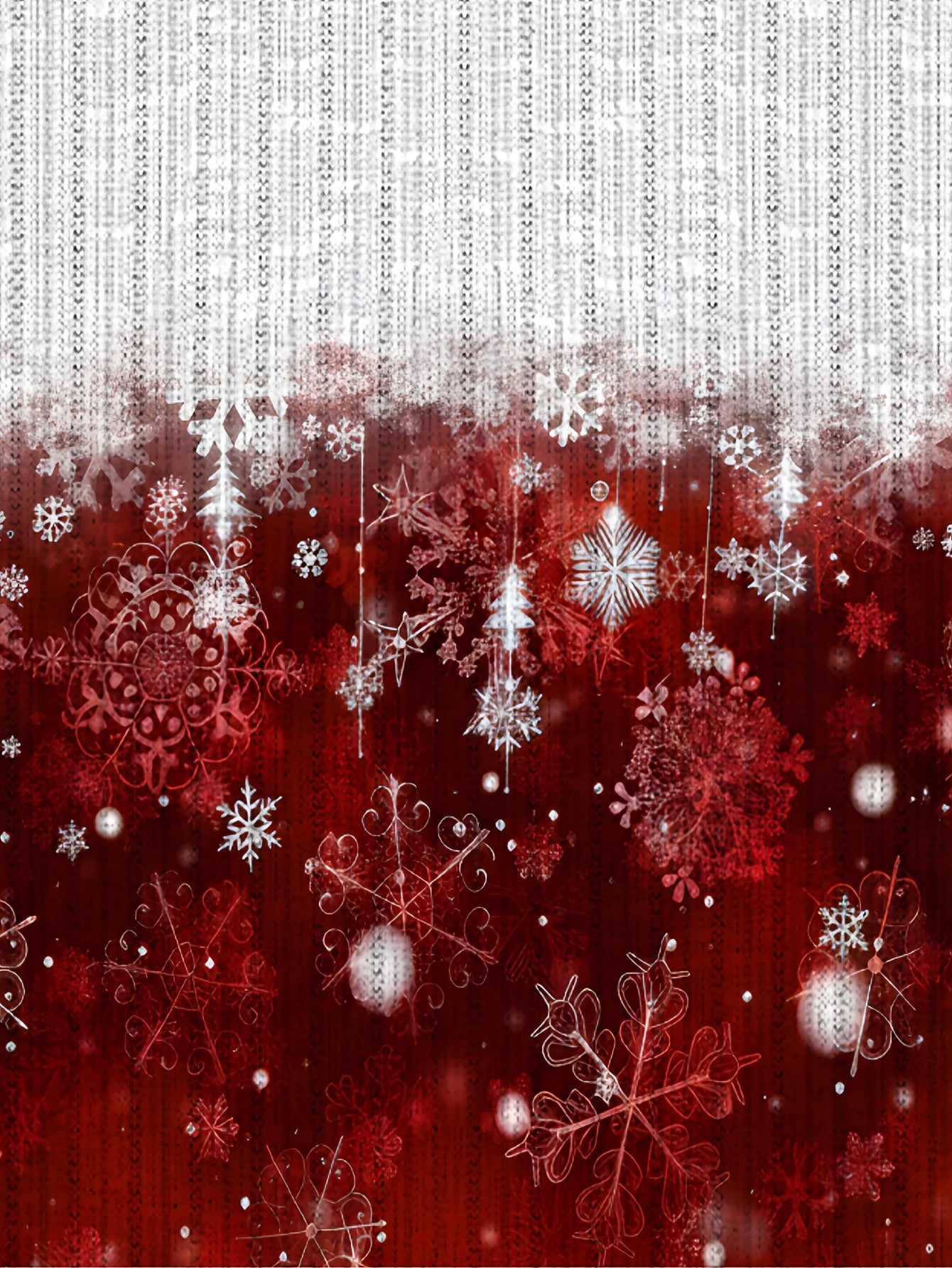 Մեծ չափսի կանացի ձմեռային կարդիգան վերարկու - բորդո կարմիր և սպիտակ ձյան փաթիլի նախշերով խորը բաճկոն, ազատ օձիքով սվիտեր վերարկու՝ Սուրբ Ծննդյան, Նոր տարվա երեկույթների և ցուրտ եղանակի համար (լվացքի մեքենայով)