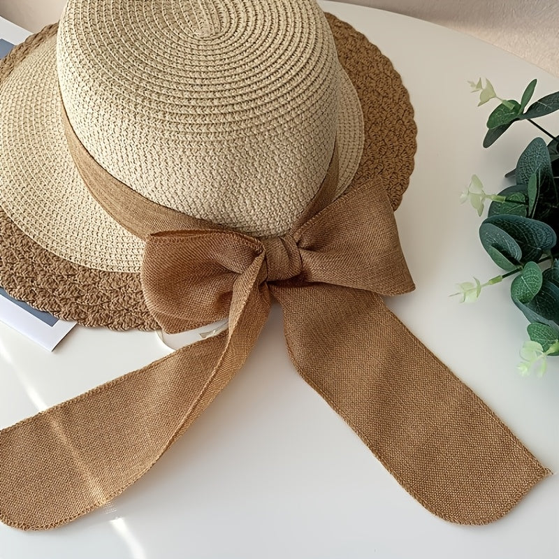 Women's Summer Straw Beach Hat with Moisture Wicking