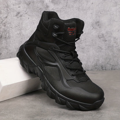 Men's High-Top Outdoor Hiking Boots, Durable All-Season Footwear