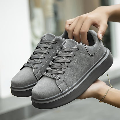 Women's Retro-Inspired Solid Color Lace-Up Sneakers - Lightweight, Comfortable & Durable Casual Sneakers for All Seasons