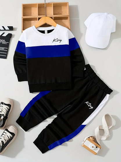Boys Casual 2-Piece Polyester Suit Spring & Fall Outfit - ayq