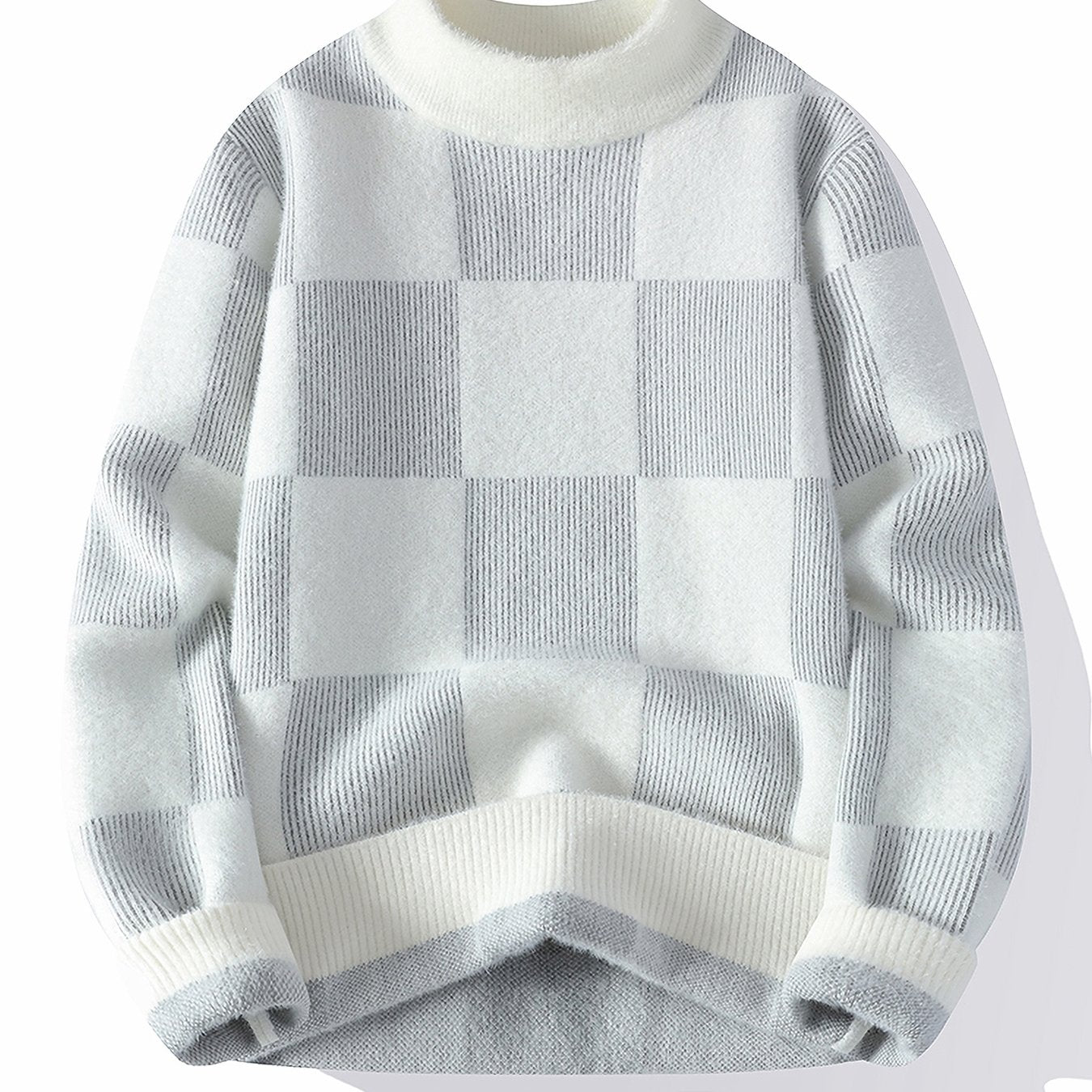 Նոր տղամարդու աշնանային և ձմեռային սվիտեր՝ կլոր վզով, ջերմության համար, տրիկոտաժե