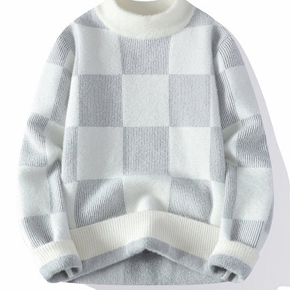 Նոր տղամարդու աշնանային և ձմեռային սվիտեր՝ կլոր վզով, ջերմության համար, տրիկոտաժե