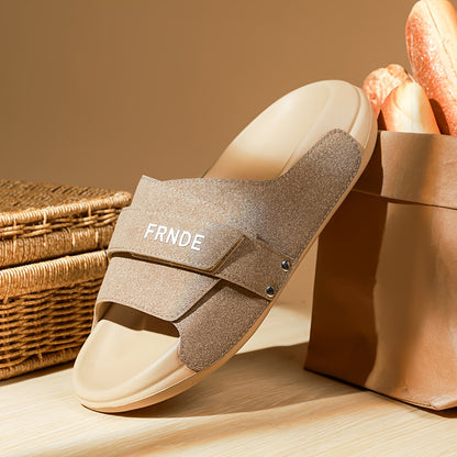 Men's Adjustable Open-Toe Slippers with Thick Non-Slip Sole