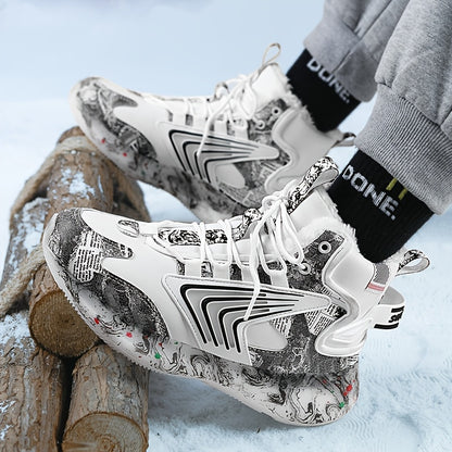 Men'S Lightweight Snow Boots with Thickened Fleece, Stylish And Comfortable for Outdoor Use, Featuring a Non-Slip Design for Warmth in Winter.