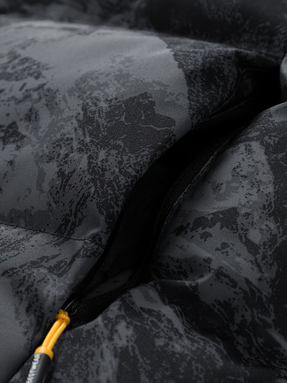 Men's Heavy-Duty Winter Thermal Hooded Jacket - Full-Zip Windproof Coat with Detachable Hood, Full-Zip Front Closure, Zipper Pockets - Machine Washable Cold Weather Jacket for Skiing, Snowboarding, Outdoor Activities - Camouf