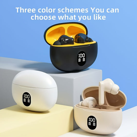 LED power display wireless headphones, Type-c charging case, long range, low latency, adaptable to cell phones, tablets, laptops, compact and portable, exquisite wireless earbuds, sports music lovers gift preferred recommenda