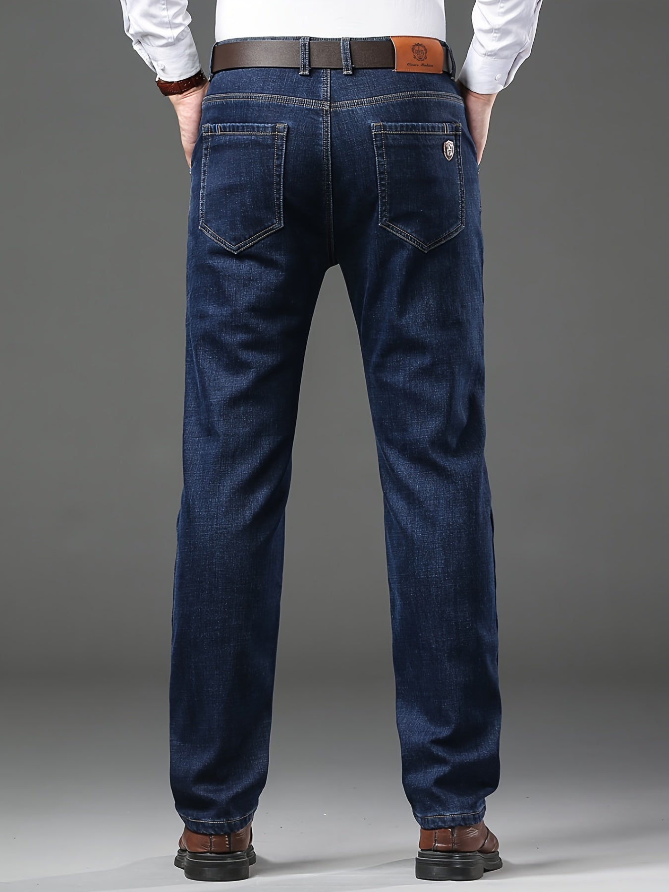 High-quality Men's Denim Trousers, Business Style, Elastic Men's Pants, New Autumn/winter Fashion Trend - ayq