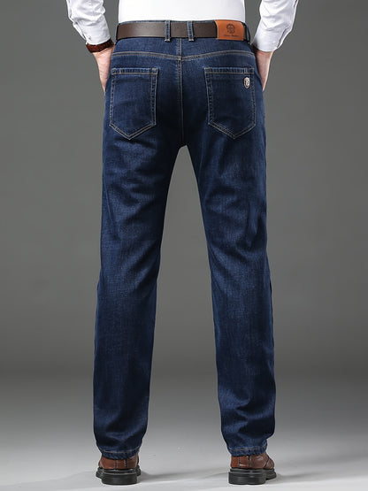 High-quality Men's Denim Trousers, Business Style, Elastic Men's Pants, New Autumn/winter Fashion Trend - ayq