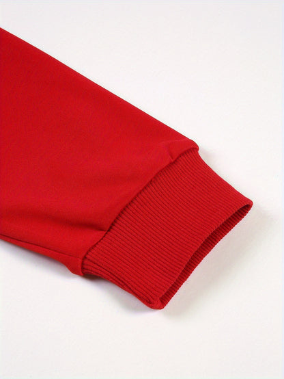 Men's Happy New Year 2026 Print Round Neck Sweater - Casual Long Sleeve Pullover with Chinese/English Lettering, Machine Washable Winter Sweaters for Parties, Daily Wear & New Year Gifts (Happy 2026 Design)