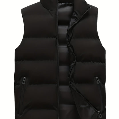 Men's Solid Color Stand Collar Jacket, Thin Lightweight Stylish Long Sleeve Coat Winter And Autumn Outdoor Clothes - ayq
