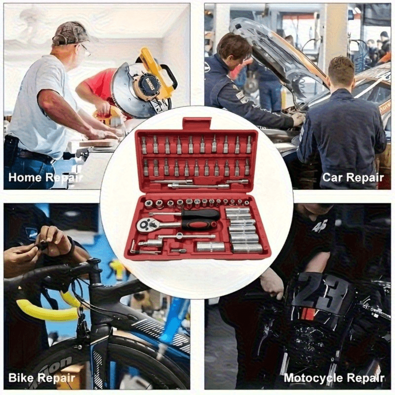 53 High-Cost-Performance Automotive Repair Tools! A Professional Toolbox That Provides a One-Stop Solution for Essential Components, Suitable for Basic Repairs And Routine Maintenance Across Various Vehicle Models. The Comple