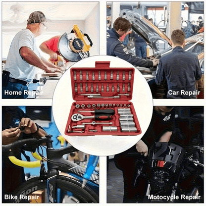 53 High-Cost-Performance Automotive Repair Tools! A Professional Toolbox That Provides a One-Stop Solution for Essential Components, Suitable for Basic Repairs And Routine Maintenance Across Various Vehicle Models. The Comple
