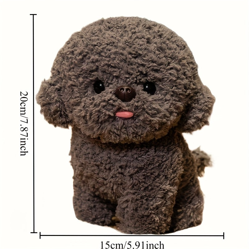 1pc Puppy plush toys, realistic cartoon Bichon Frise plush toys, creative dog animal plush toys, plush toys, perfect gifts, gray/white, no electricity required.