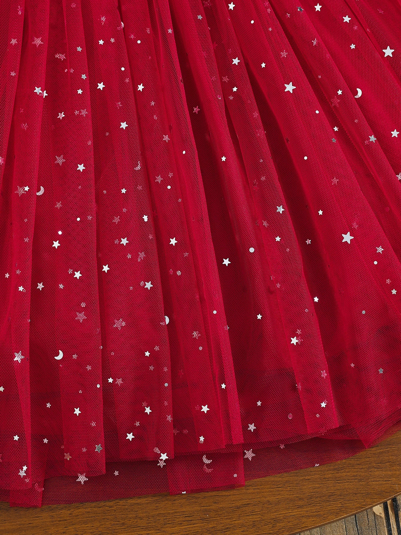 COVIVIKY Girls' Elegant Long Sleeve Party Dress with Puff Skirt & Sheer Panel - Knee-Length A-Line Wedding Prom Dress, Belted Waist Bow & Netting Trim, Hand Washable Winter Formal Gown for Girls (Age 4-12)