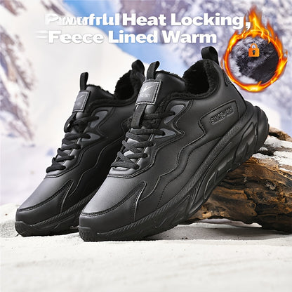 Men's Heavy-Duty Thermal Winter Snow Boots - -like Low-Top Ankle Boots with Lace-Up Closure, Arch & Traction Tread - Warm Outdoor Shoes for Driving, Ice & Snow - All-Terrain Use (Casual/Snow/Slush) - Comfortable & Durable - I