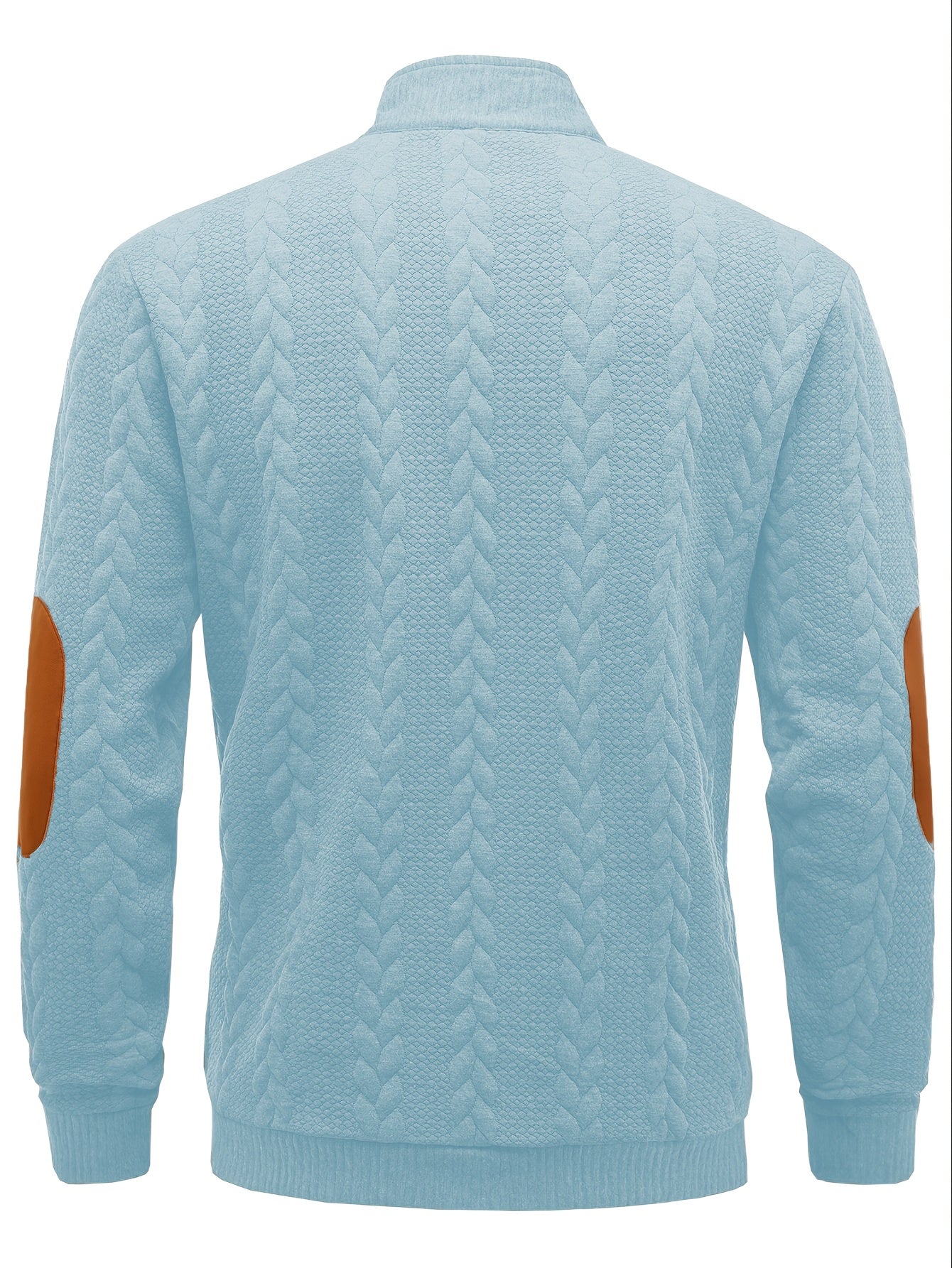 Men'S Light Blue Quilted Zip-Up Jacket - Casual Fall/Winter Outerwear with Stand Collar, Long Sleeves, and Front Pockets, Perfect for Casual Attire, Autumn Winter Apparel | Quilted Texture Jacket | Zippered Jacket